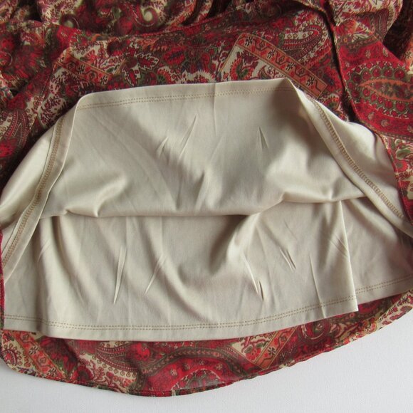 Emma & Michele Flutter Sleeve Ruffle Elastic Waist Paisley Print Dress Size 16 - Picture 3 of 6